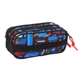 Safta Bolso Escolar Portatodo Grande Triple Hot Wheels, Estuche con Tres Cremalleras y Dimensiones 100x215x80 mm Safta Bolso Escolar Portatodo Grande Triple Hot Wheels, Estuche con Tres Cremalleras y Dimensiones 100x215x80 mm