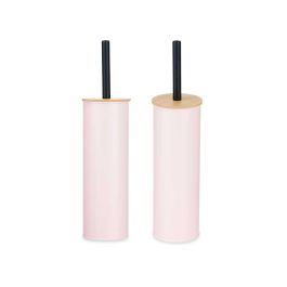 Escobillero Metal con Tapa de Bambú Rosa Berilo 9.5x27.2x9.5 cm (6 Unidades) Escobillero Metal con Tapa de Bambú Rosa Berilo 9.5x27.2x9.5 cm (6 Unidades)