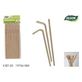 Set de 25 pajitas de cartón flexible Kraft 6mm Algon (24 Cajas) Precio: 14.49999991. SKU: B1CL7DMQDG