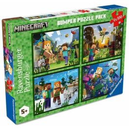 Ravensburger Puzzle Minecraft Bumper Pack con 4 Puzzles de 100 Piezas Cada Uno (Total 400 Piezas), Ideal para Niños a partir de 5 Años Precio: 13.95000046. SKU: B1D82Z5VLJ