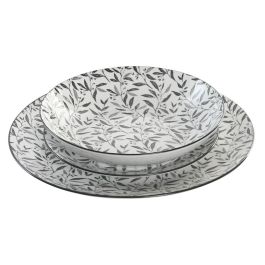 Vajilla Oriental DKD Home Decor Gris Claro 27 x 2 x 27 cm Set de 18 Vajilla Oriental DKD Home Decor Gris Claro 27 x 2 x 27 cm Set de 18