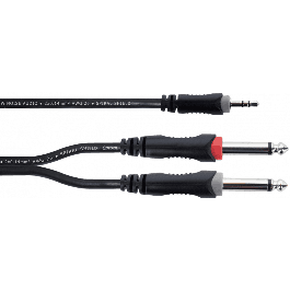 Cable Y Mini-Jack Estéreo / 2 Jacks Mono 5 M Cable Y Mini-Jack Estéreo / 2 Jacks Mono 5 M
