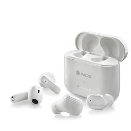 NGS Auriculares Bluetooth True Wireless Stereo, 30h Autonomía, Control Táctil, USB-C, Blanco