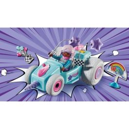 Playmobil 71635 Vehículo Racing Kart de Unicornio Funstars con Corredora y Motor de Retroceso para Niños +4 años