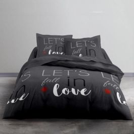 Juego de cama de algodón TODAY Love - 2 personas - 240 x 260 cm - Estampado gris