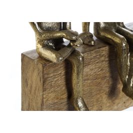 DKD Home Decor Figura Moderna de Personas de Mango y Aluminio Dorado Natural 9 x 16 x 23 cm (2 Unidades)