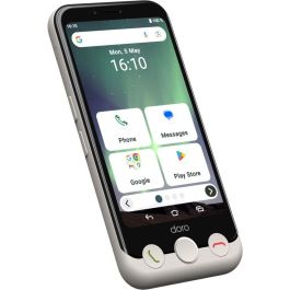 Doro Aurora A10 bone Smartphone Android 14, 4.5" IPS, 4GB RAM, 64GB Almacenamiento, Cámara 13MP, Negro/Blanco
