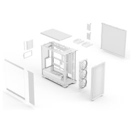 Fractal Design Epoch XL TG RGB White Clear Midi Torre PC ATX, Micro ATX, ITX, EATX, Acero, Ventana Lateral, Iluminación Multi Color