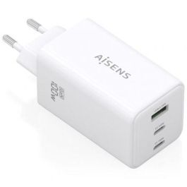 Aisens ASCH-100W3P051-W Cargador de Pared GaN 100W con 2xUSB-C y 1xUSB-A para Portátiles, Móviles, Tablets - Blanco