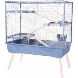 Zolux ZOL1694213720430 Jaula elevada Neolife 3 niveles para roedores y conejos, 99 x 54 x 114 cm, Azul