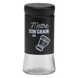 Totally Addict Salero O Pimentero Industriel Altura 10,5 cm Cristal y Acero Inoxidable