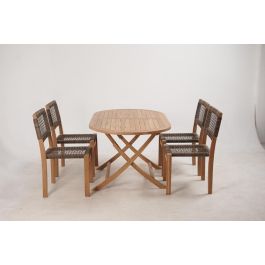 Mesa Terraza Y Jardin DKD Home Decor Natural Marron 90 x 75 x 150 cm Set de 5