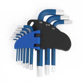 Workpro Juego de Llaves Allen Cortas Métricas 9 Piezas Acero Cromo-Vanadio 1.5-10mm Azul
