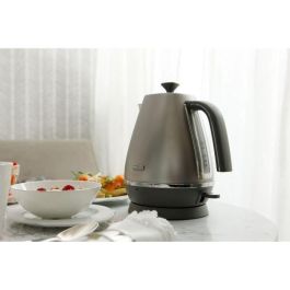 Delonghi KBI2001.S Hervidor de Agua Eléctrico - 2000 W - 1.7 L - Acero Inoxidable Metal Mate con Detalles Cromados