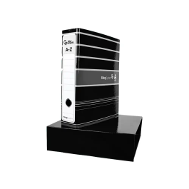 Liderpapel Archivador de Palanca A4 Filing System Forrado con Caja y Compresor Metálico Lomo 80mm Negro