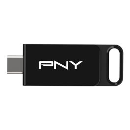 PNY Elite Unidad Flash USB 64 GB Tipo C, USB 3.2 Gen 1 (3.1 Gen 1), Velocidad Lectura 120 MB/s, Negro
