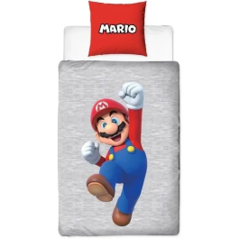 Mario Bros Juego de Cama Reversible Mario y Luigi Microfibra Funda Nórdica 140x200 cm Funda Almohada 63x63 cm