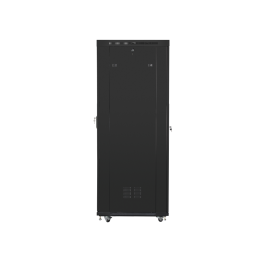 Lanberg Armario Rack 19 Pulgadas 42U 600x1000 Negro con Puerta de Vidrio y Ventiladores