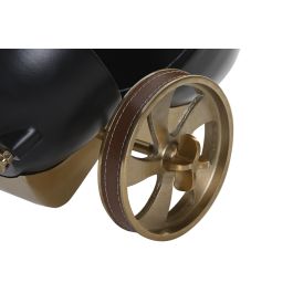 DKD Home Decor Reloj de Sobremesa Colonial Negro Dorado de Aluminio y Resina 20.5x21.5x20.5 cm, funciona con 1 pila AA