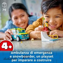 Juego de construccion ambulancia de emergencias y chico con snowboard lego city Juego de construccion ambulancia de emergencias y chico con snowboard lego city