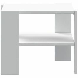 Mesa de centro PILVI 2 bandejas - Estilo contemporáneo - Partículas de melamina - Decoración blanca - L 55 x P 55 x H 45 cm