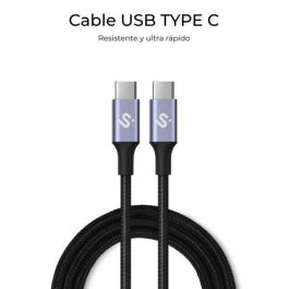 Cable USB-C a USB-C Subblim PLUS Negro 1 m