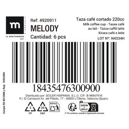 Taza de café cortado Melody 220 cc - Inde (36 Unidades) Taza de café cortado Melody 220 cc - Inde (36 Unidades)