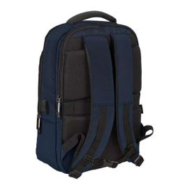 Safta business Mochila escolar para ordenador portátil de 15,6 pulgadas, Negro-Azul-Gris, 290x150x440 mm