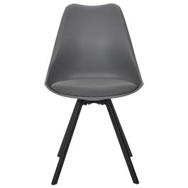 Home Deco Factory Silla Pp Con Cojín Atom Gris Contemporain Polipropileno Metal 52x47x82cm