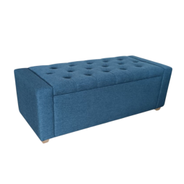 DKD Home Decor Descalzadora Urban Azul 120x50x42 cm de Poliéster y Madera con Almacenaje Interior Precio: 129.88999947. SKU: B1F78ADPN8