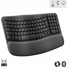 Logitech Teclado Ergonómico Wave Keys Inalámbrico Bluetooth Negro