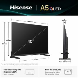 Hisense 40A5Q Smart TV QLED Full HD de 40 pulgadas con Wifi y Smart TV Negro