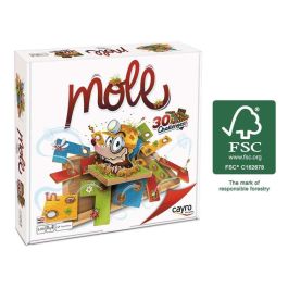 Cayro Juego Mole de madera ¡ayuda al topo a salir del jardín! 24x24x5 cm
