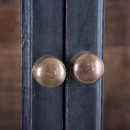 Vitrina Negro-Natural Madera de Mango 115 X 40 X 194 cm