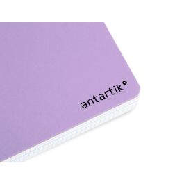 Cuaderno Espiral Antartik A4 Micro Tapa Dura 80H 100 gr Cuadro 5 mm Sin Bandas 4 Taladros Color Lavanda