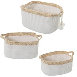 Juego de Cestos Alexandra House Living Blanco Mimbre Ratán Fibra natural 35 x 21 x 21 cm 3 Piezas Precio: 75.49999974. SKU: B1HX7CBZJY