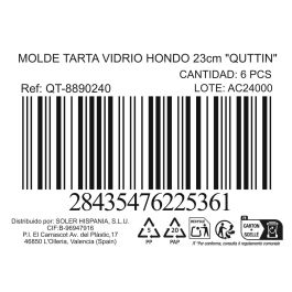 Quttin Fuente de Vidrio Honda Ø23x5.3 cm - 1.7 L (6 Unidades)