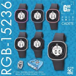 G&B TIME Reloj Cadete LCD Cuadrado Curvo Negro Color con Estuche G&B Precio: 6.50000021. SKU: B18XQ2V6EM