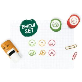 COLOP 157235 Set de sellos infantiles little NIO "Emojis" redondos multicolor para niños
