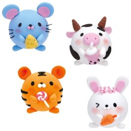 Jeux 2 momes Plastilina endurecedora Animal, pack surtido de 12 modelos: ratón, caballo, oveja, tigre, conejo y más