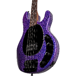 Sterling StingRay Ray34 Rm/R - Bajo Eléctrico Purple Sparkle con EQ 3 bandas y pastillas Alnico Humbucking