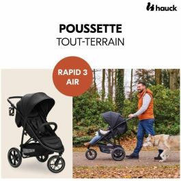 Hauck Cochecito Todoterreno RAPID 3 Air Negro 3 Ruedas Plegado con una Mano