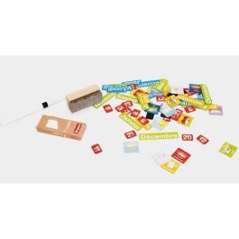 Jeujura Pizarra Tríptico de Madera 3 Caras Magnética, Tiza y Borrable en Seco con Accesorios y Estuche de Lápices para Niños 3+ Años