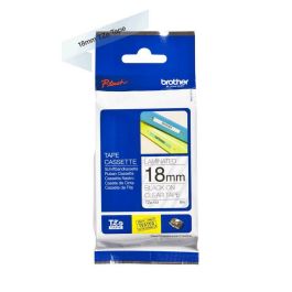 BROTHER Cinta laminada transparente/negro 18mm