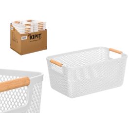 Kipit Cesta de Plástico con Asa de Bambú Blanca 36x22 cm (Set de 24) Precio: 60.88999994. SKU: B1BNZQ3KGV
