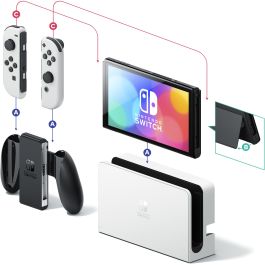 Nintendo Switch OLED Blanca - Consola de Videojuegos con Pantalla OLED de 7 Pulgadas y 64 GB