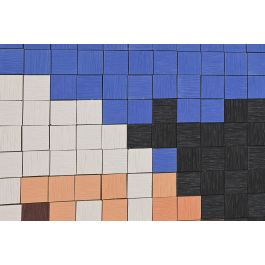 DKD Home Decor Cuadro Moderno Negro Azul Naranja Abstracto 3.5 x 90 x 60 cm (2 Unidades) MDF PS