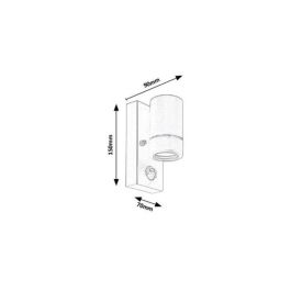 RABALUX RAB-8834 Aplique Exterior Medina Sensor de Movimiento GU10 IP44 Negro Mate Plástico Minimalista Luz Abajo