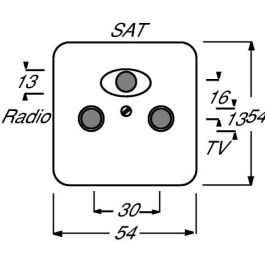 BUSCH-JAEGER 1743-03-212 Tapa para tomas de antena SAT + TV + Radio color blanco