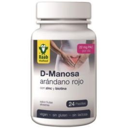 RAAB VITALFOOD D-Manosa Arándano Rojo 24 Comprimidos Chupar. Para Mucosas, Vegano, Sabor Frutas Silvestres Precio: 15.5899997. SKU: B17S27F6DS
